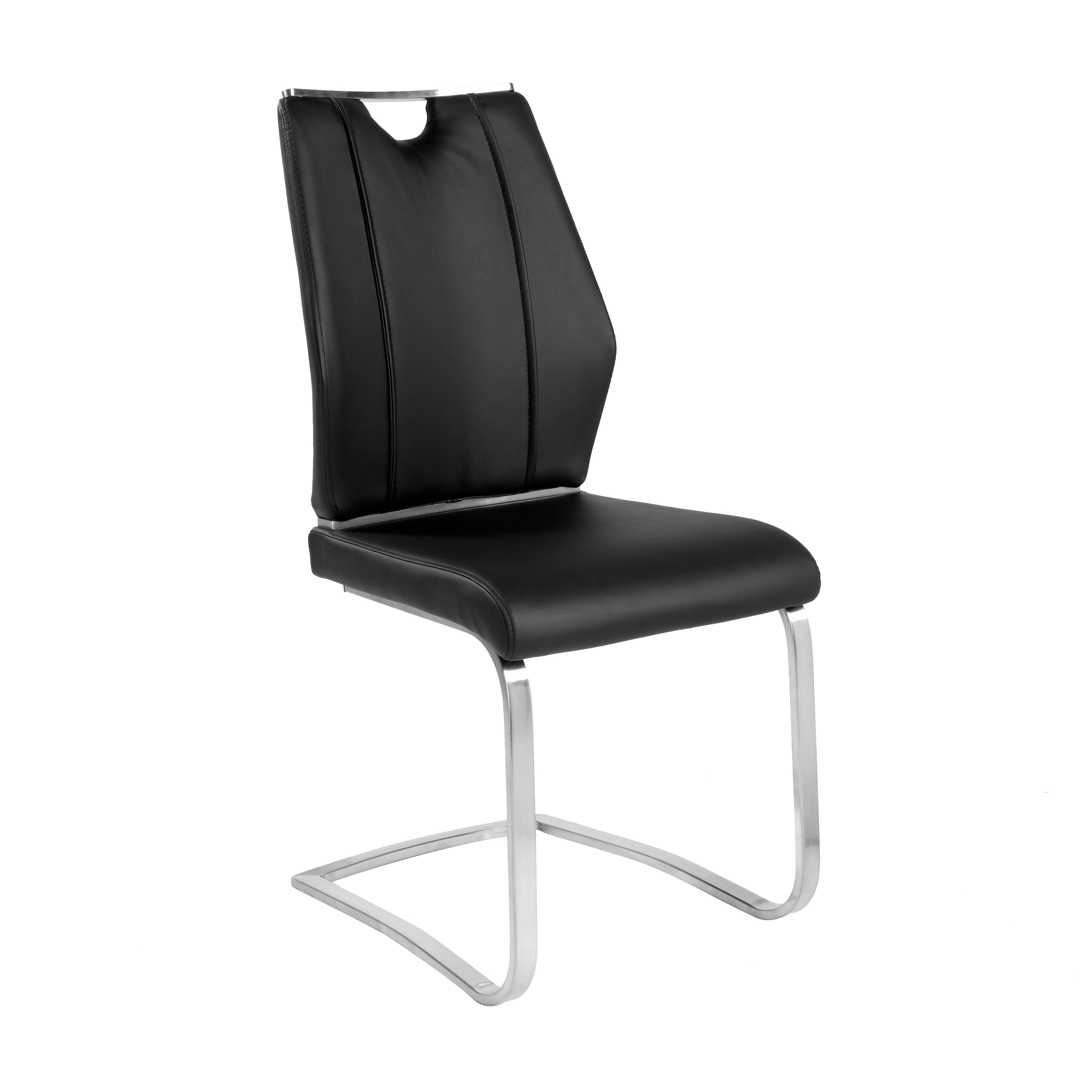 Chaise d'appoint Lexington avec base en acier inoxydable brossé