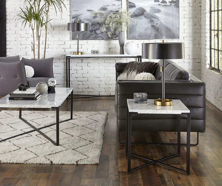 Table d'appoint en marbre Saxton