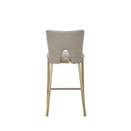 Burton - Ensemble de deux tabourets de bar contemporains beiges et laiton