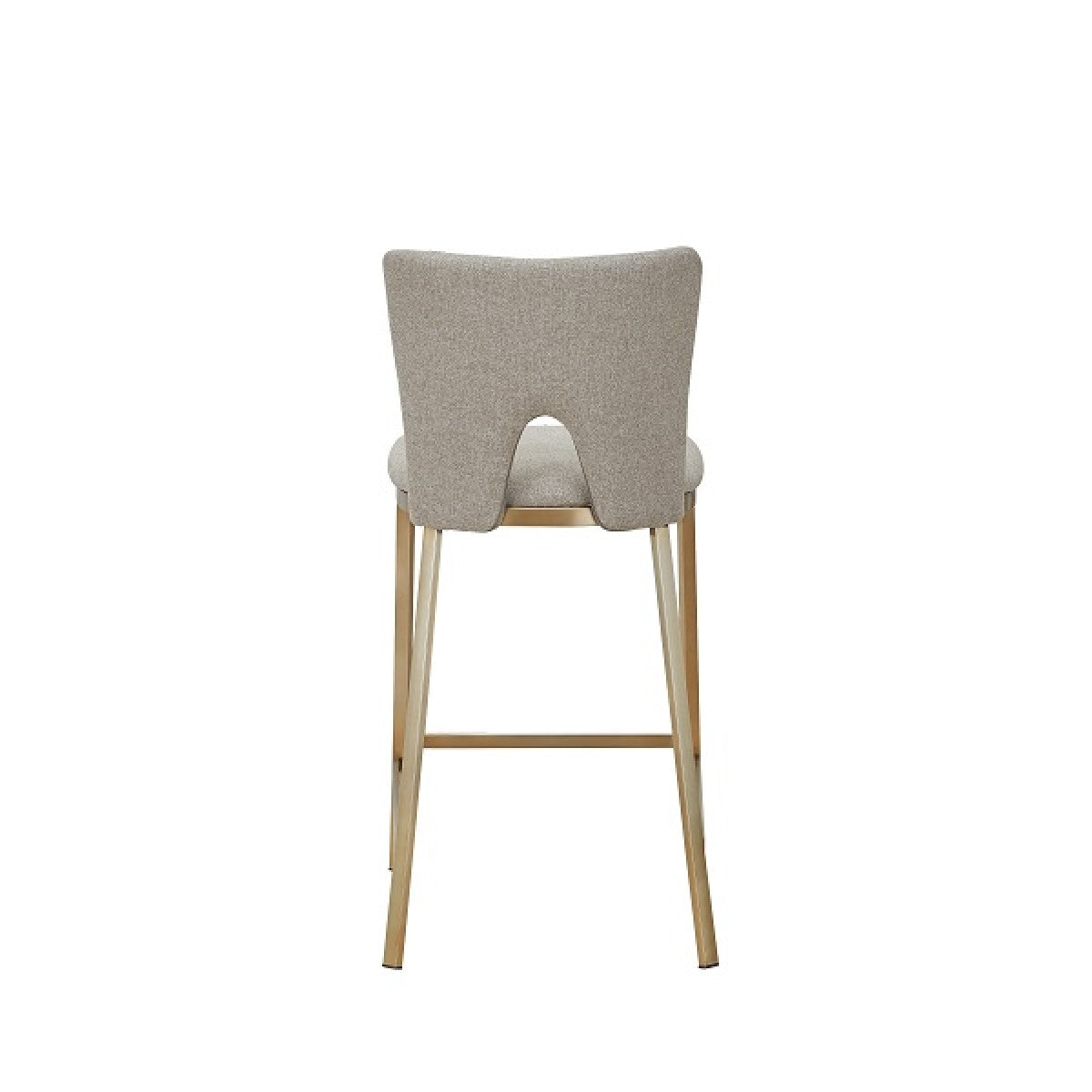 Burton - Ensemble de deux tabourets de bar contemporains beiges et laiton