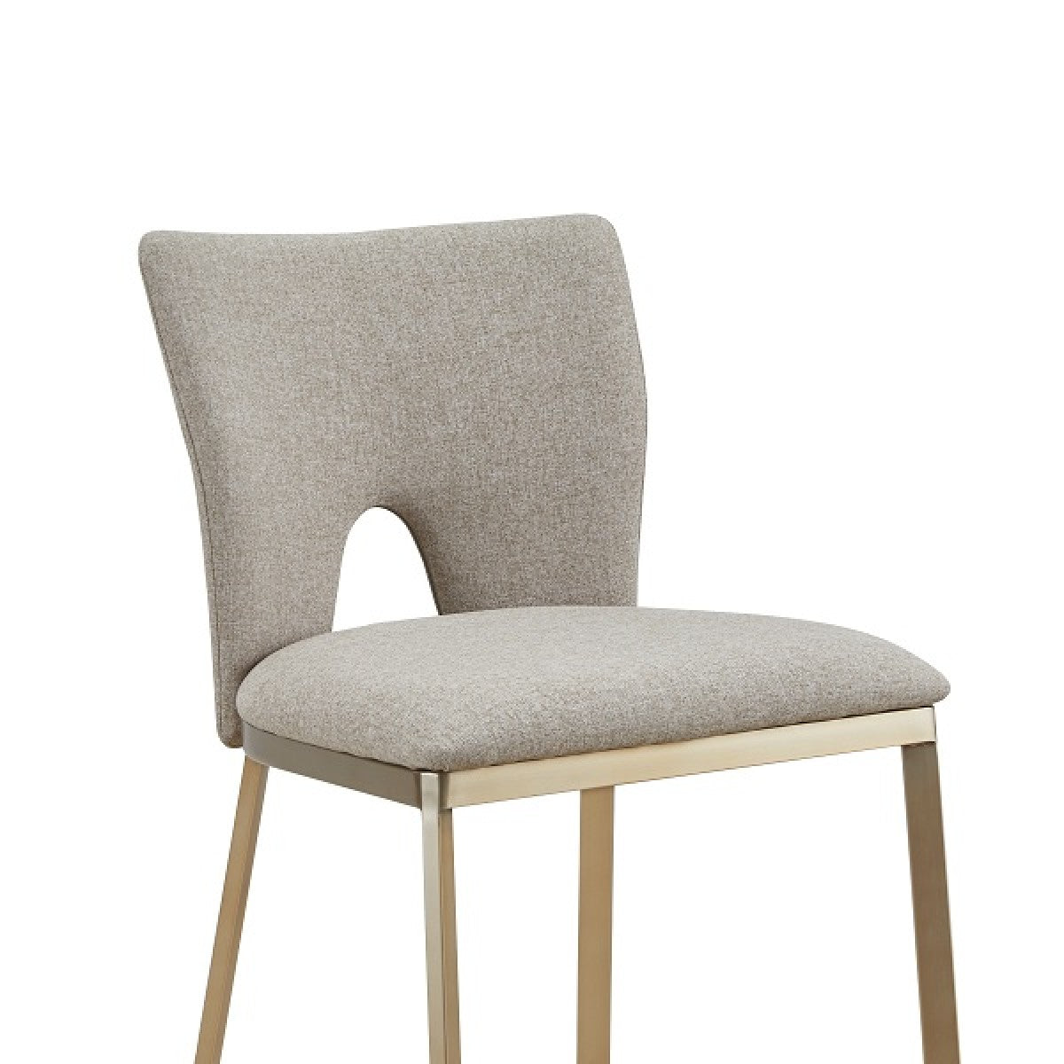 Burton - Ensemble de deux tabourets de bar contemporains beiges et laiton