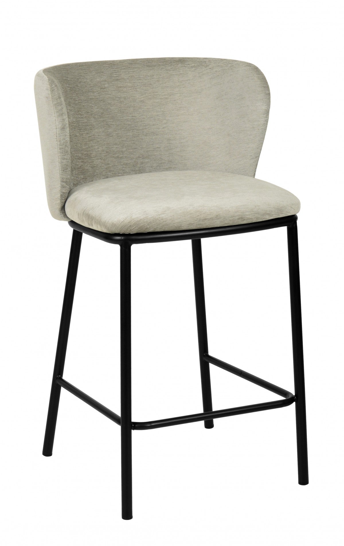 Bessie - Ensemble de 2 tabourets de comptoir gris modernes