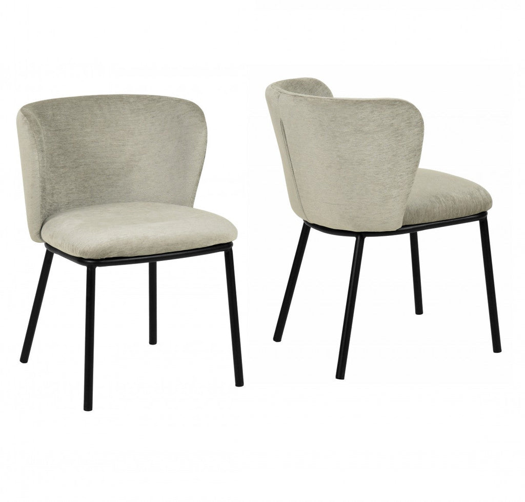 Bessie - Lot de 2 chaises de salle à manger grises modernes
