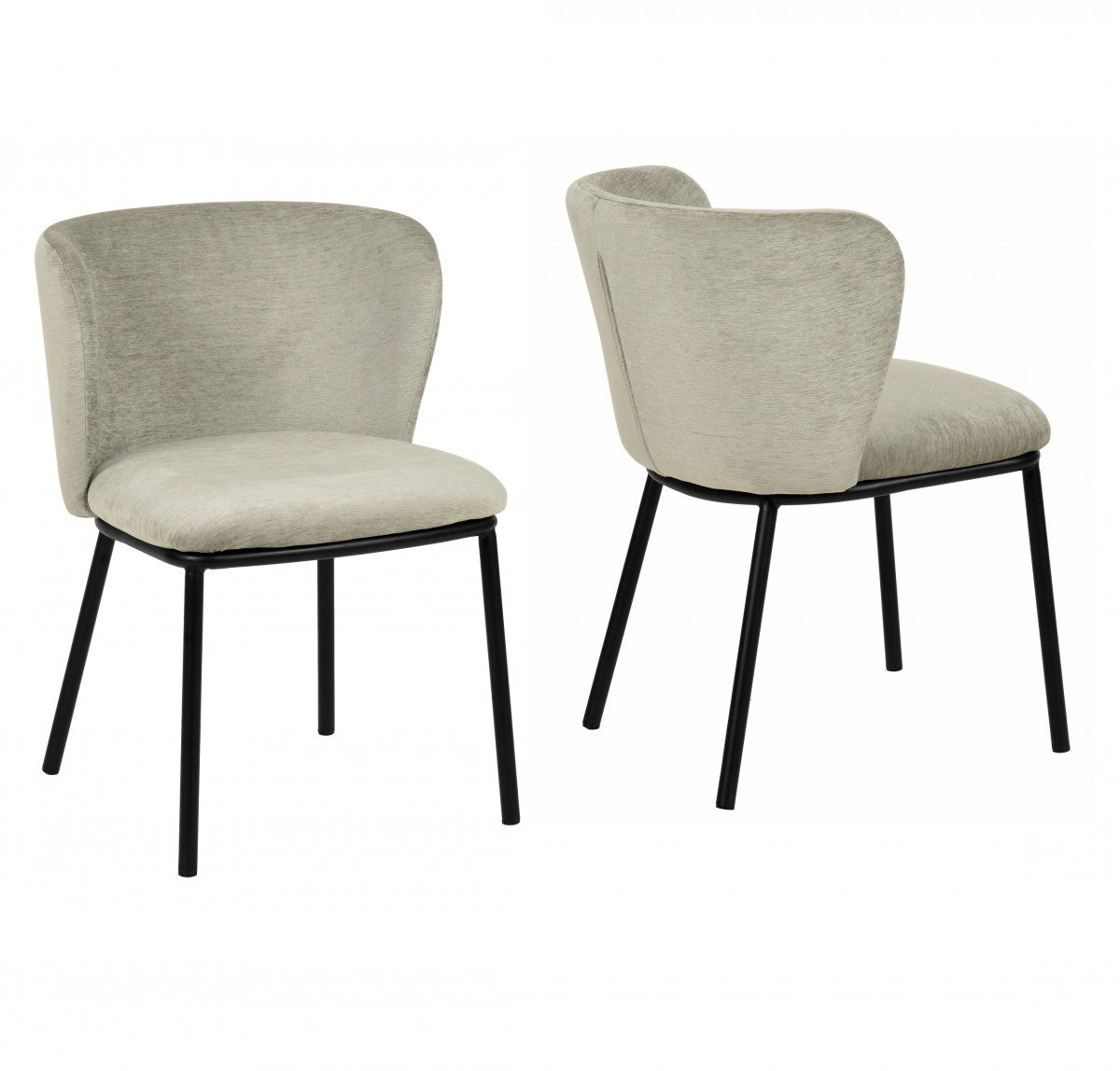 Bessie - Lot de 2 chaises de salle à manger grises modernes