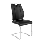 Chaise d'appoint Lexington avec base en acier inoxydable brossé