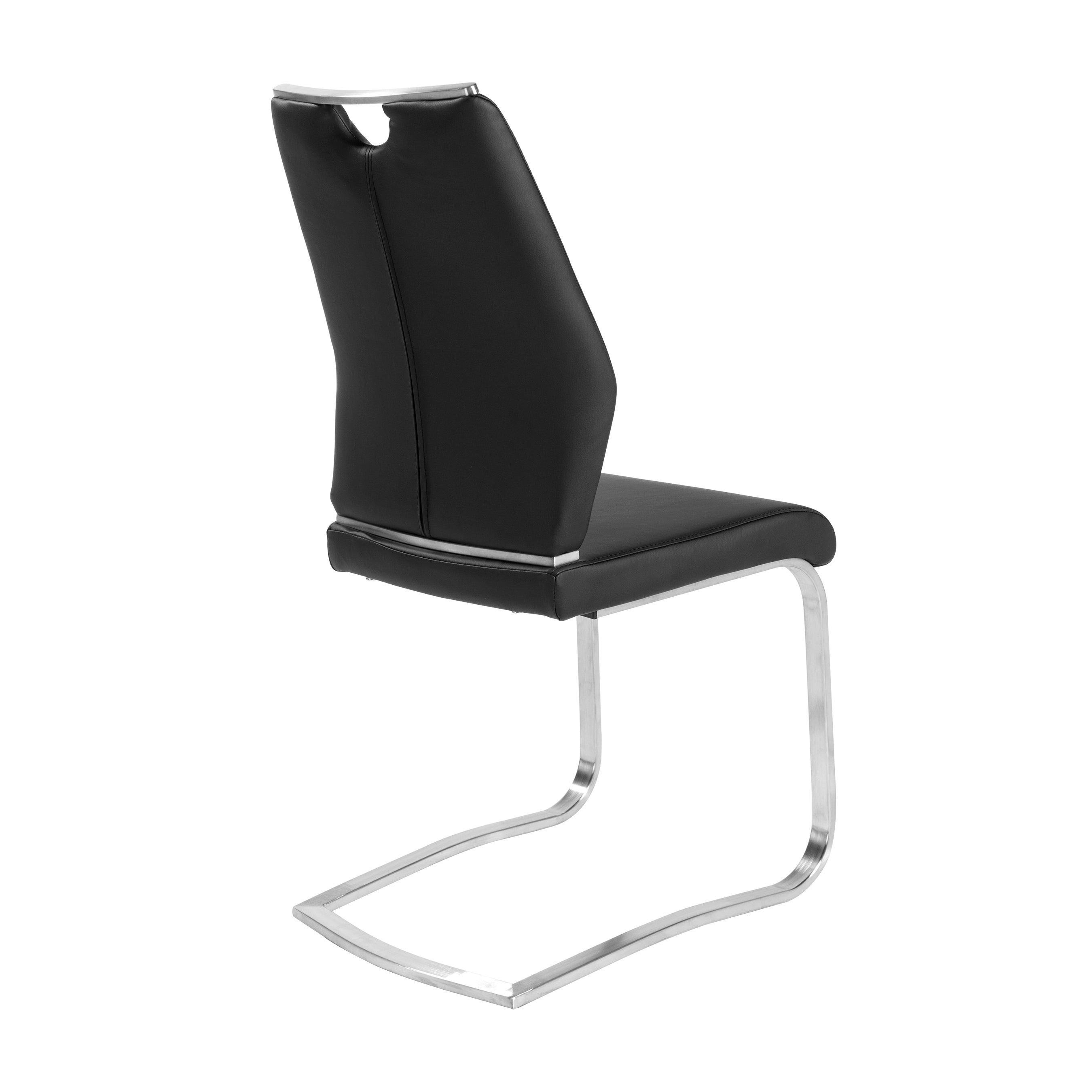 Chaise d'appoint Lexington avec base en acier inoxydable brossé