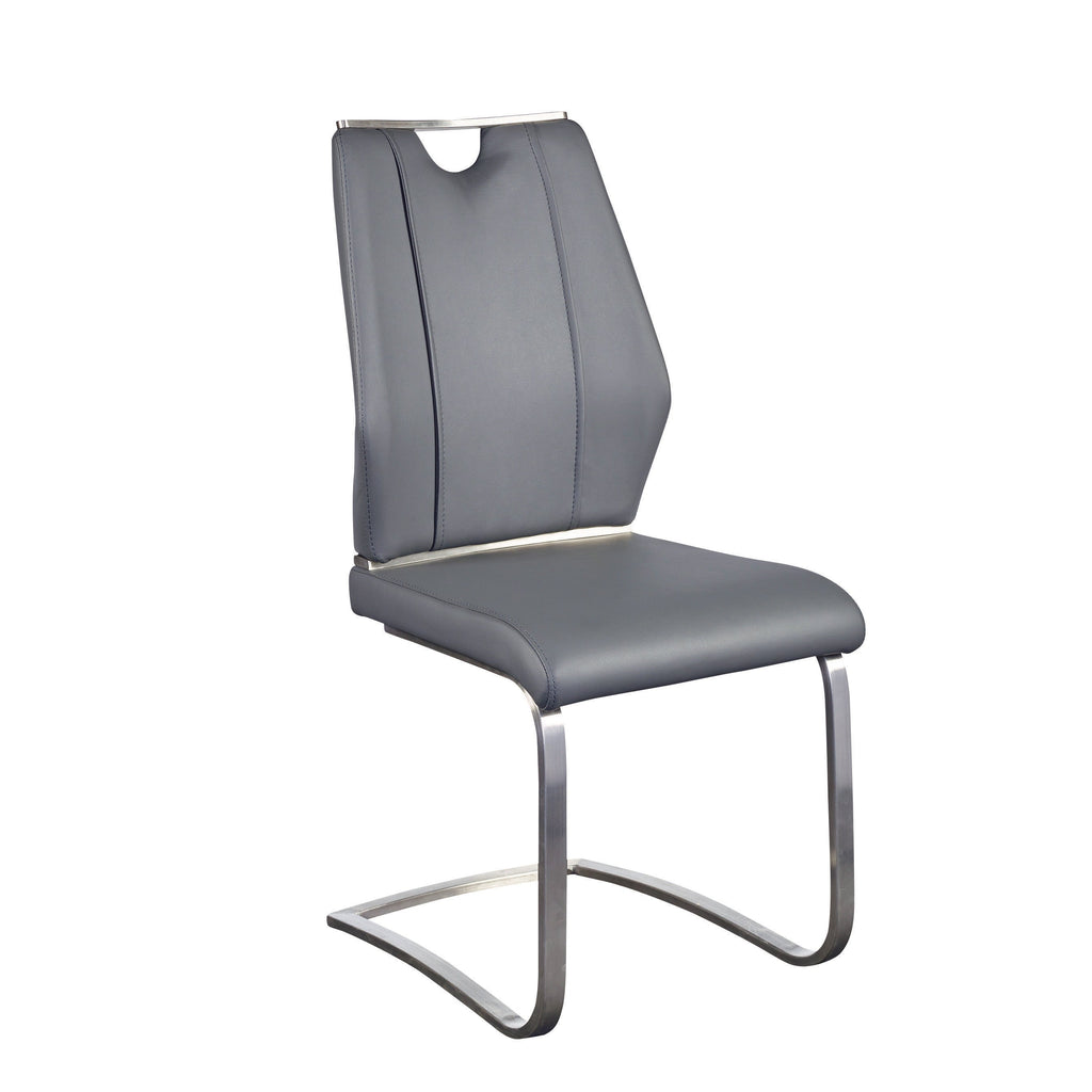 Chaise d'appoint Lexington avec base en acier inoxydable brossé