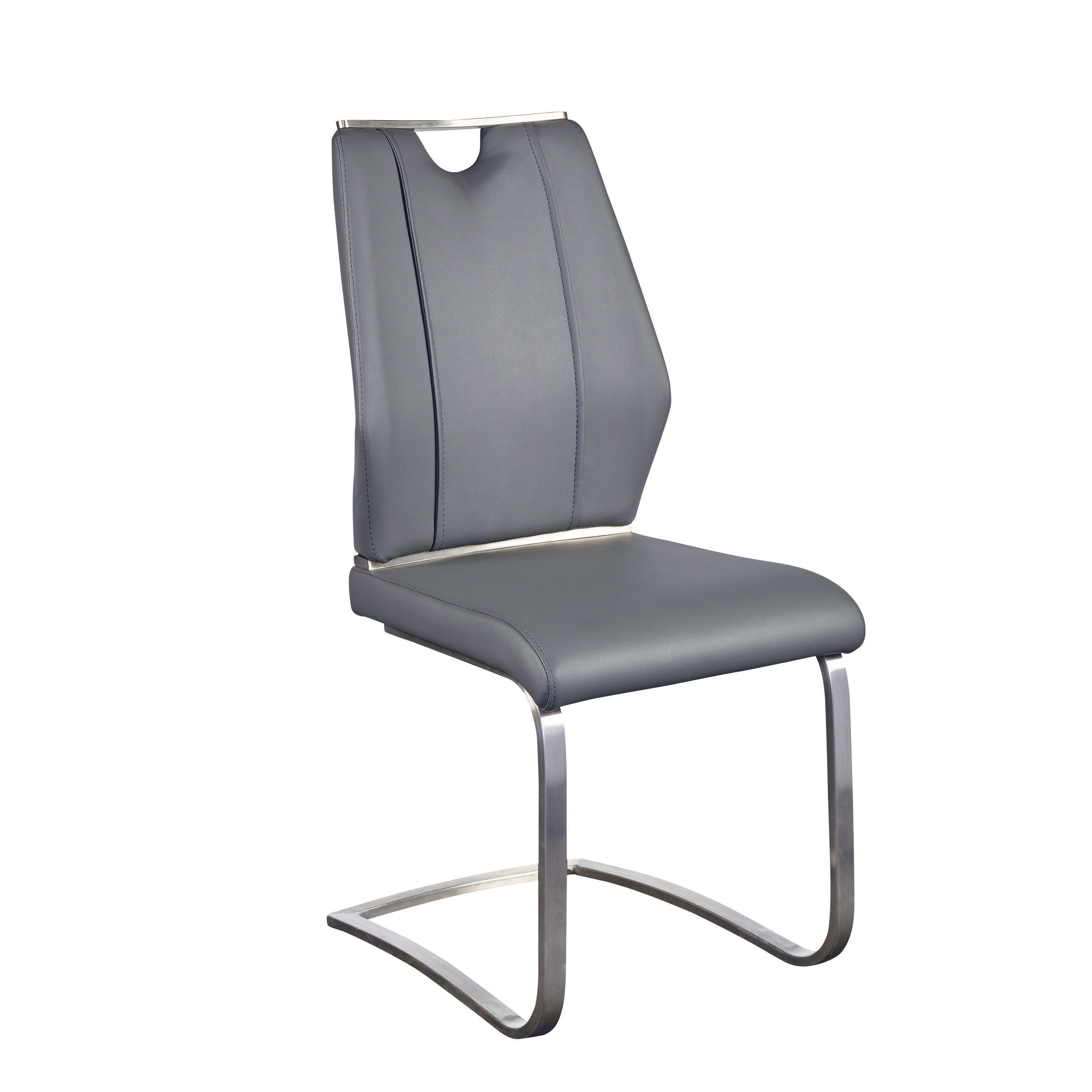 Chaise d'appoint Lexington avec base en acier inoxydable brossé
