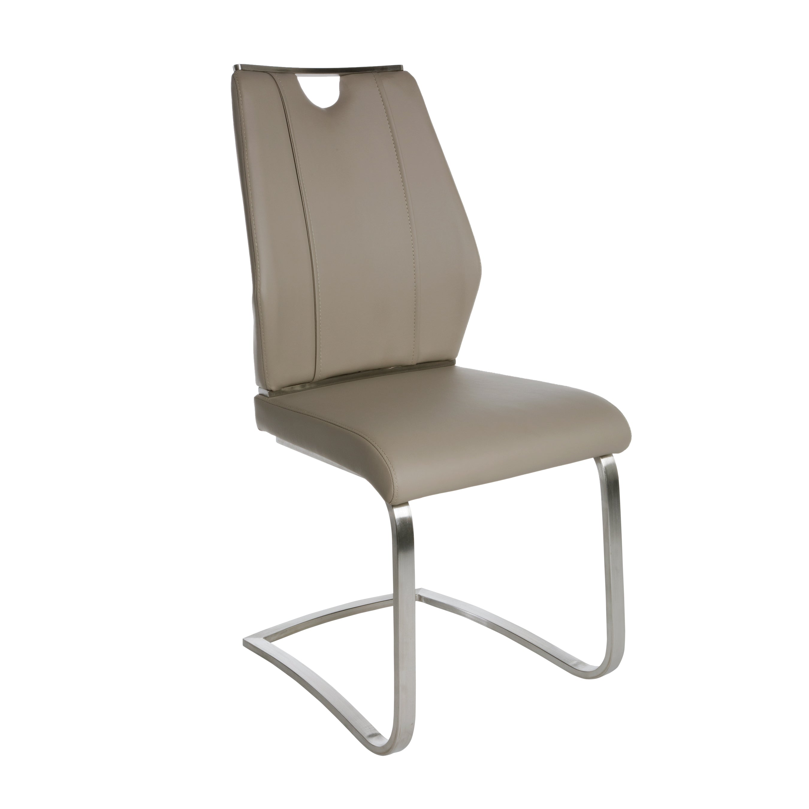 Chaise d'appoint Lexington avec base en acier inoxydable brossé