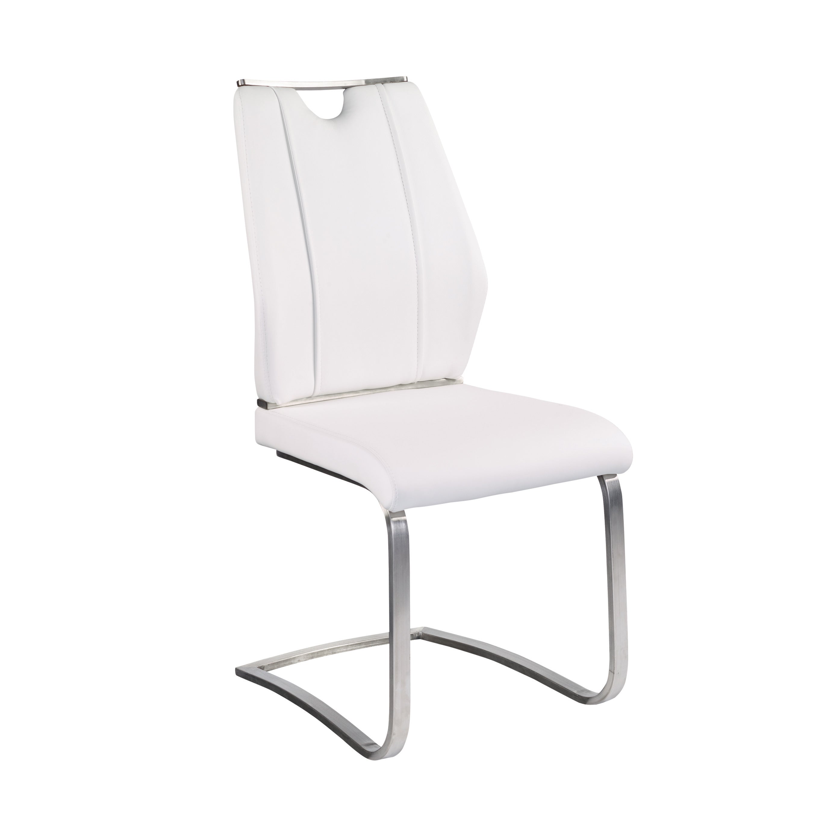 Chaise d'appoint Lexington avec base en acier inoxydable brossé