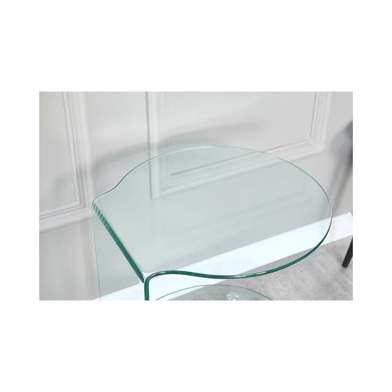 Table d'appoint en verre courbé Umberto 