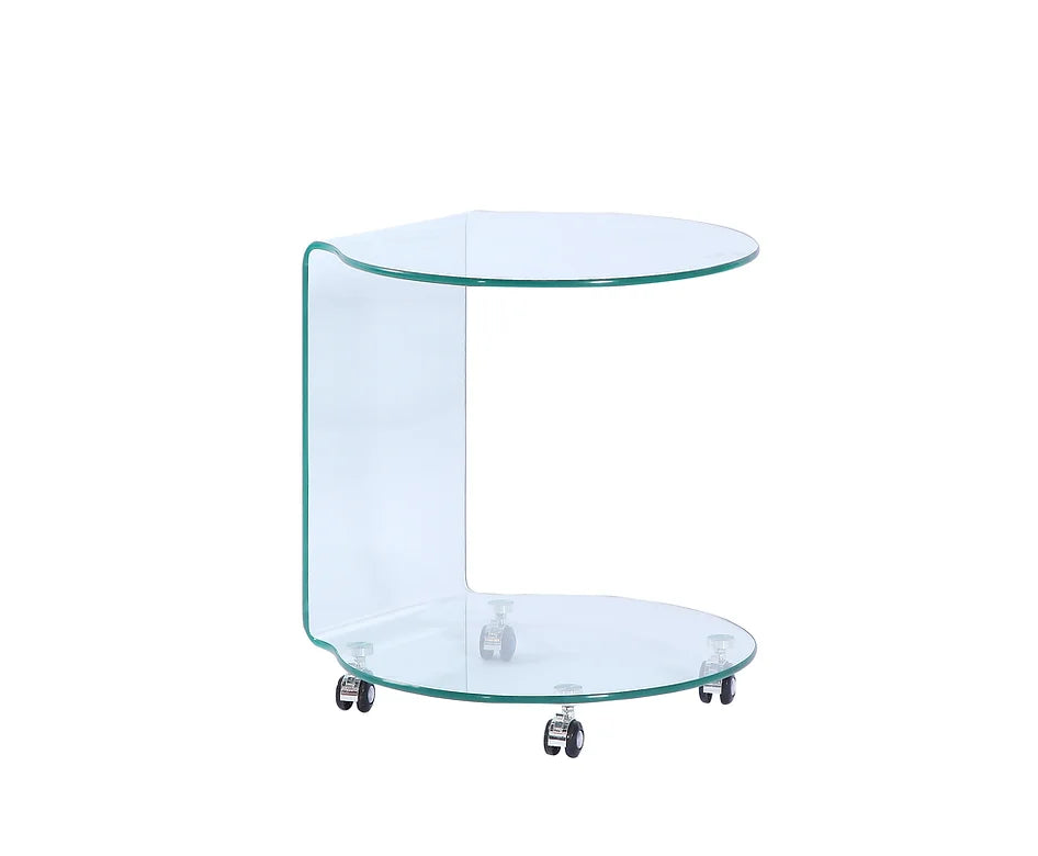 Table d'appoint en verre courbé Umberto 