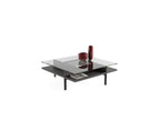 Table basse carrée moderne en verre BDI Terrace 1150