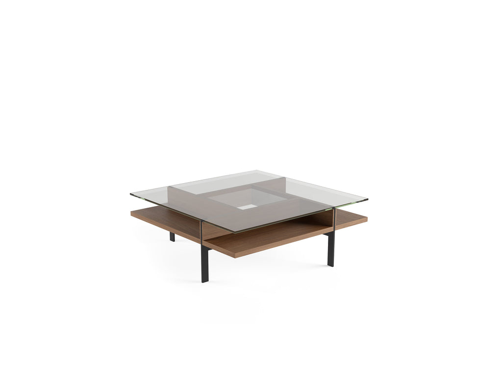 Table basse carrée moderne en verre BDI Terrace 1150