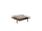 Table basse carrée moderne en verre BDI Terrace 1150
