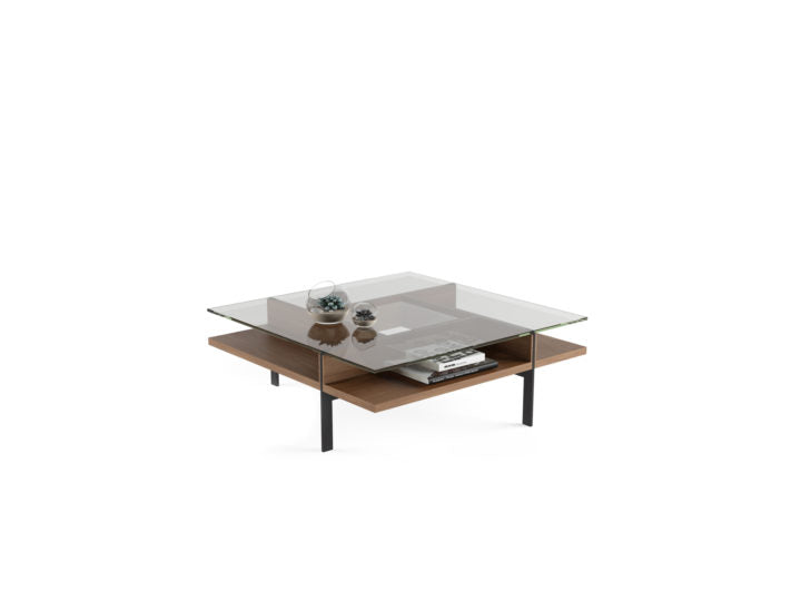 Table basse carrée moderne en verre BDI Terrace 1150