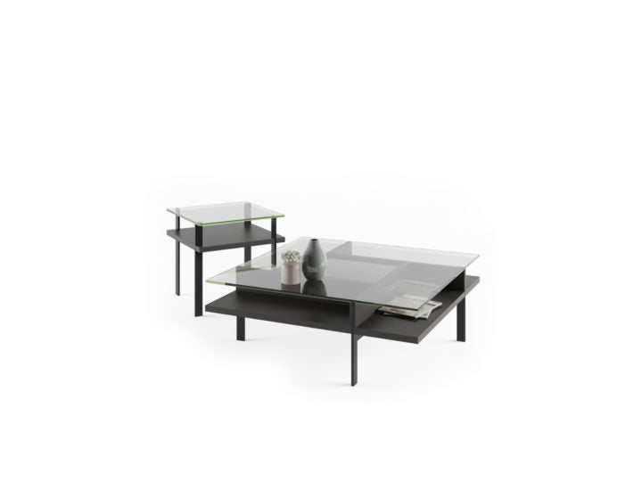 Table d'appoint moderne en verre BDI Terrace 1156