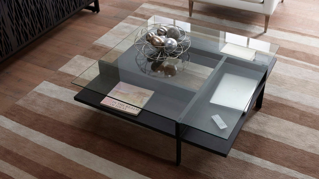 Table basse carrée moderne en verre BDI Terrace 1150