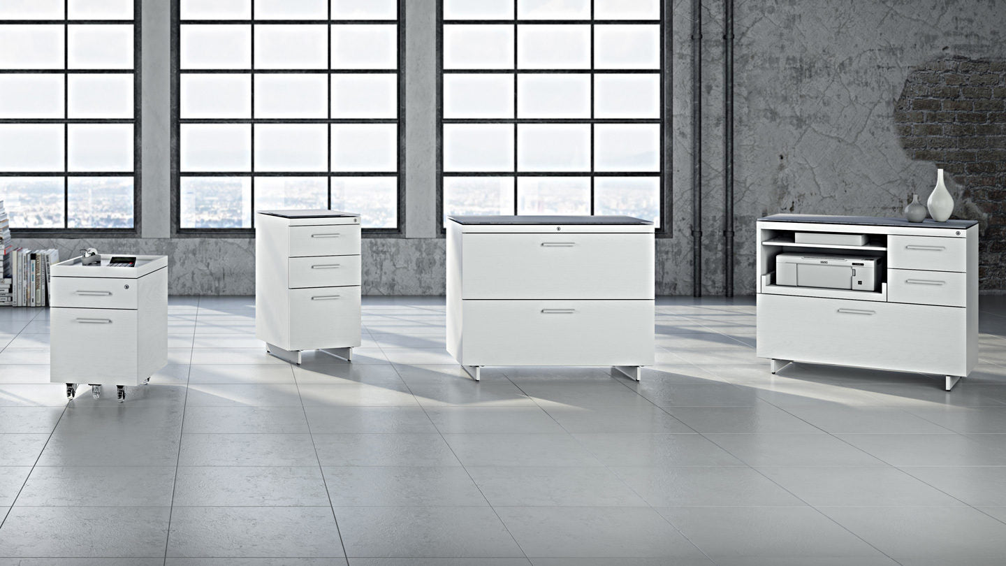 Armoire de bureau multifonction blanche BDI Centro 6417