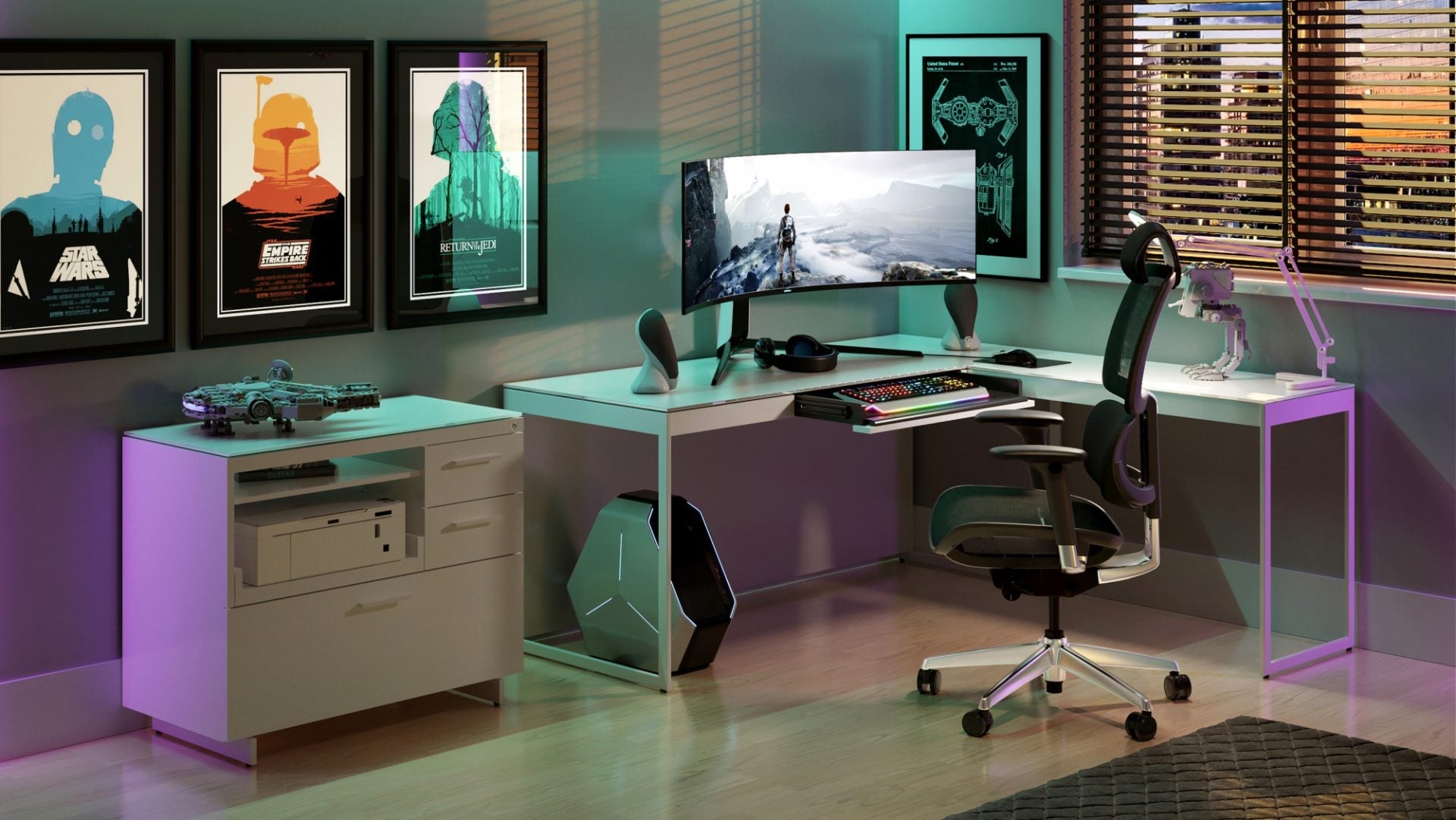 Bureau moderne blanc BDI Centro 6401