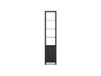 Bibliothèque étroite extensible BDI Linea 5801 avec tablettes en verre