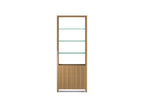 Bibliothèque extensible moderne BDI Linea 5802 avec étagères en verre