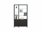 Bibliothèque étroite extensible BDI Linea 5801 avec tablettes en verre