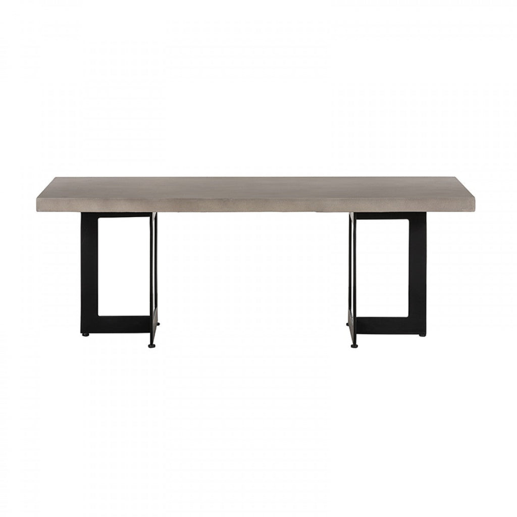 Table basse moderne Sharon en béton et métal noir