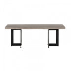 Table basse moderne Sharon en béton et métal noir