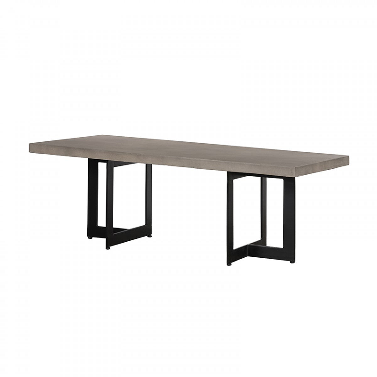 Table basse moderne Sharon en béton et métal noir
