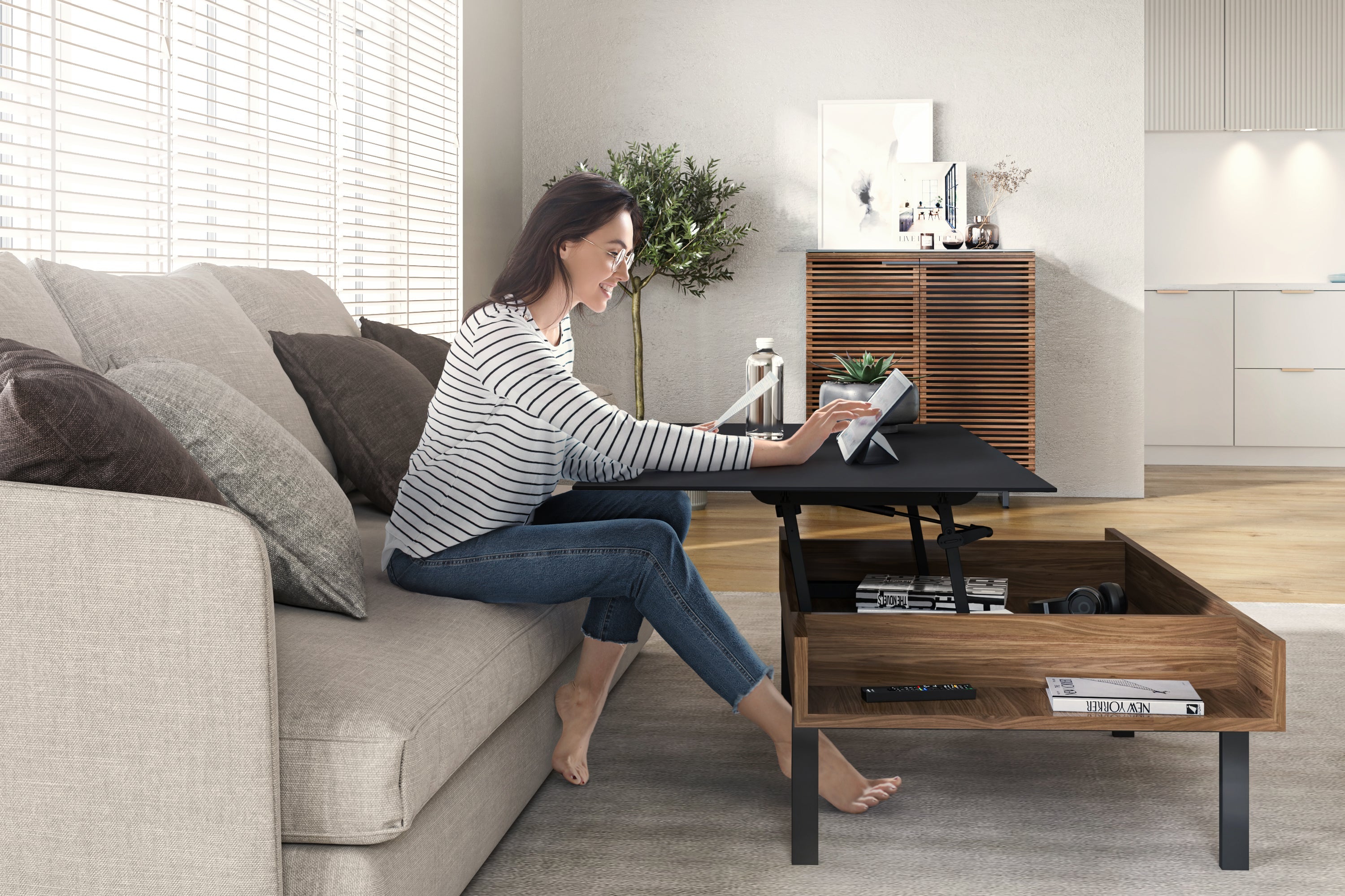 Table basse relevable BDI Reveal 1192
