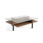 Table basse carrée moderne en verre BDI Terrace 1150