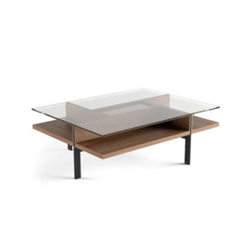 Table basse carrée moderne en verre BDI Terrace 1150